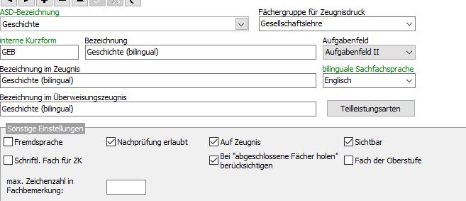 Details bei Unterrichtsfächer